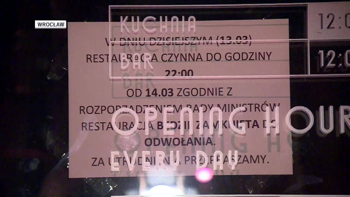 Zamknięte restauracje, bary i kawiarnie. Restrykcje związane ze stanem zagrożenia epidemicznego w Polsce