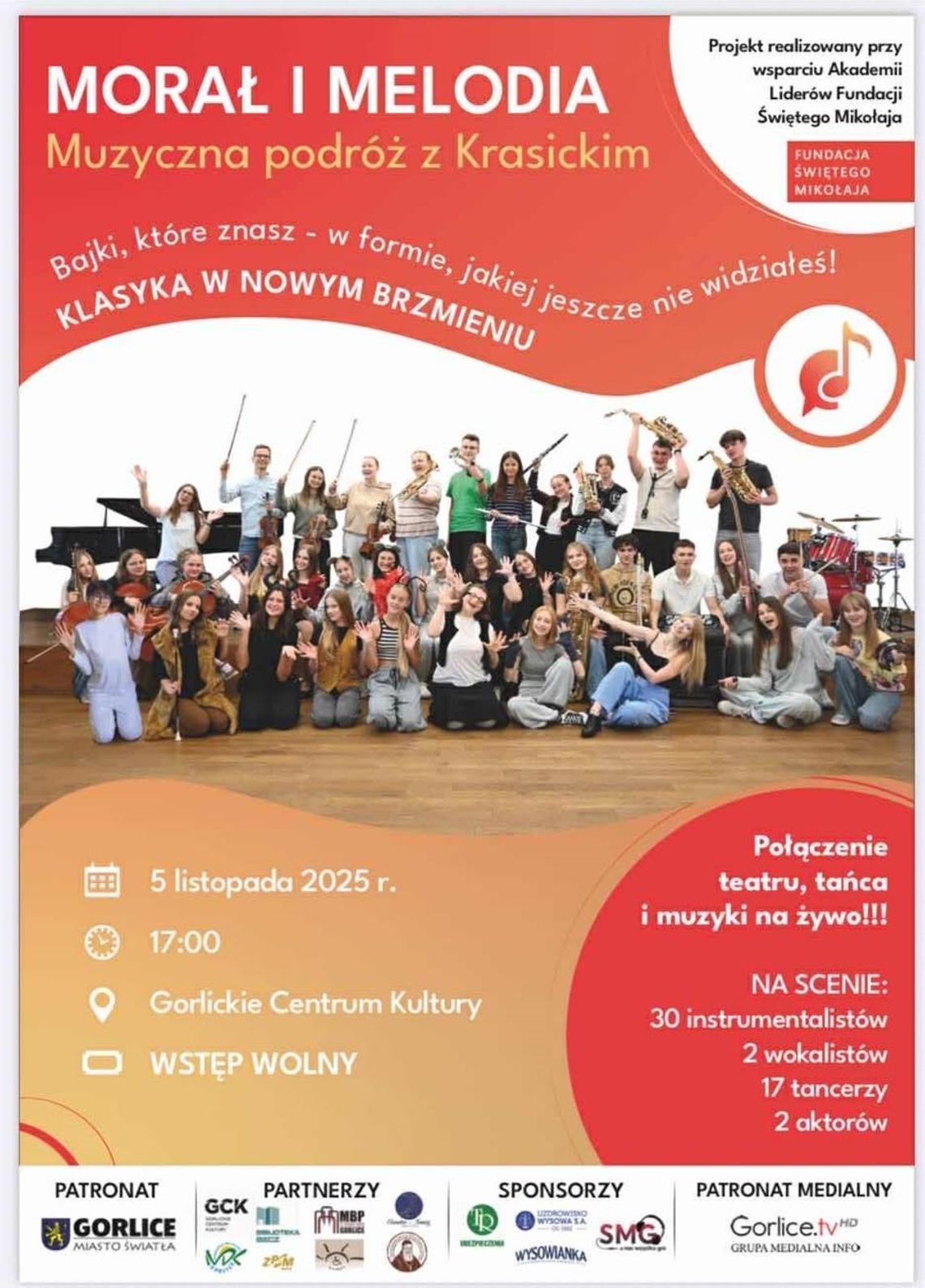 Zapraszamy na Morał i Melodię - Muzyczną podróż z Krasickim do GCK Gorlice