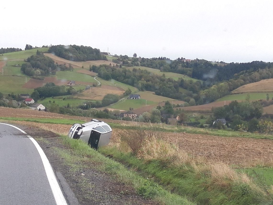 Zborowice: Samochód osobowy wypadł z drogi