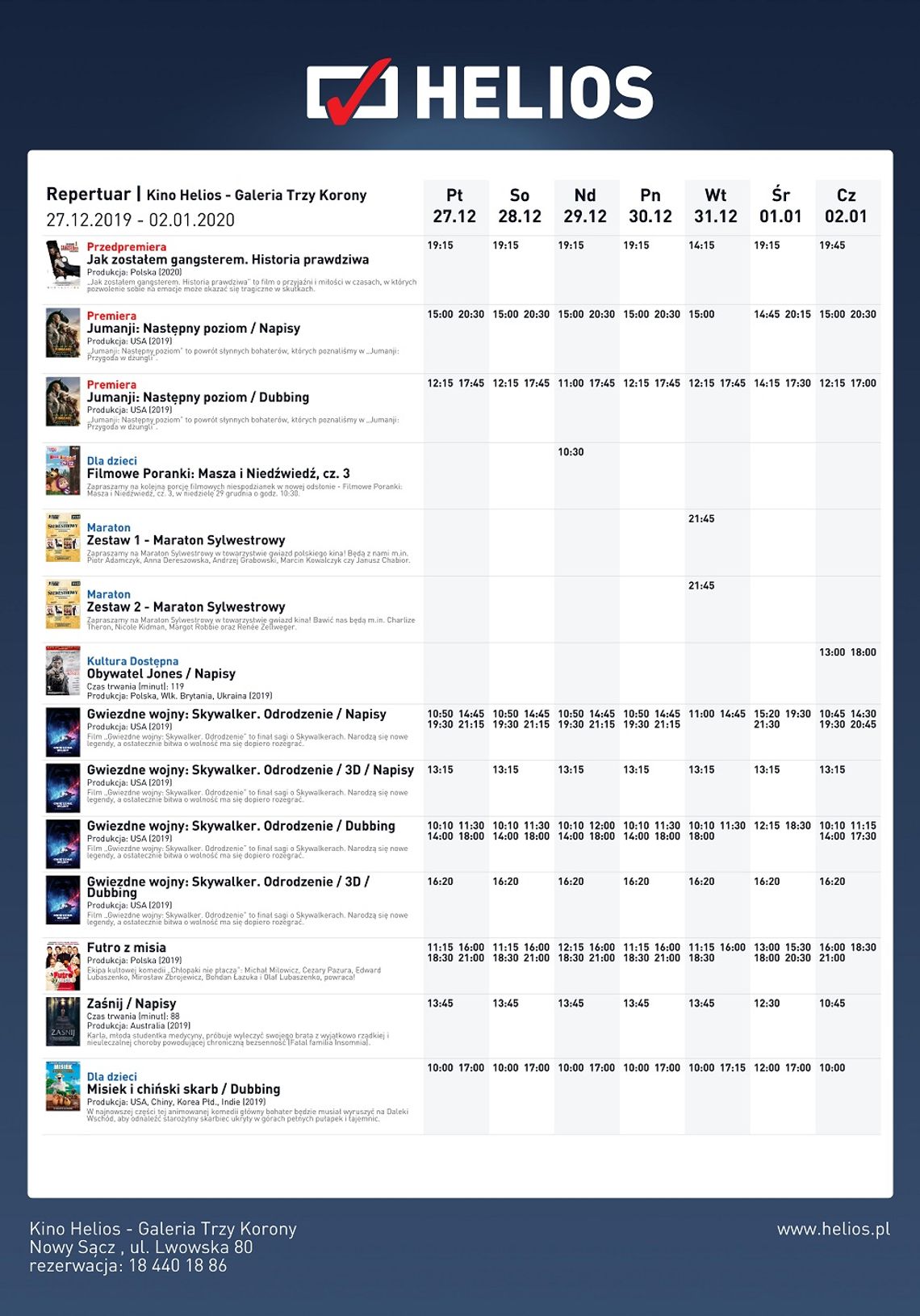 Repertuar Kino Helios Nowy Sącz 