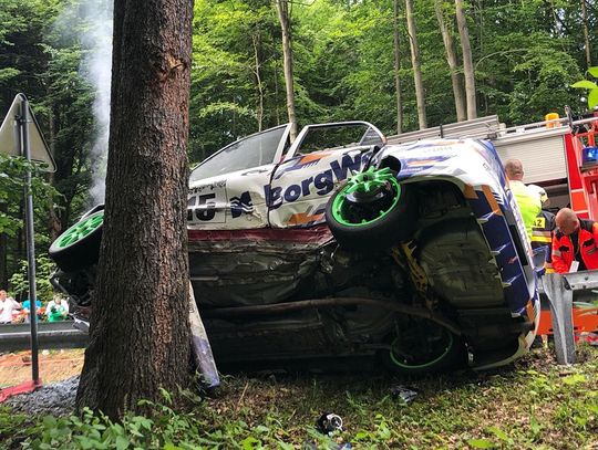 Wypadek na trasie Wyścigu Górskiego MAGURA MAŁASTOWSKA 2019